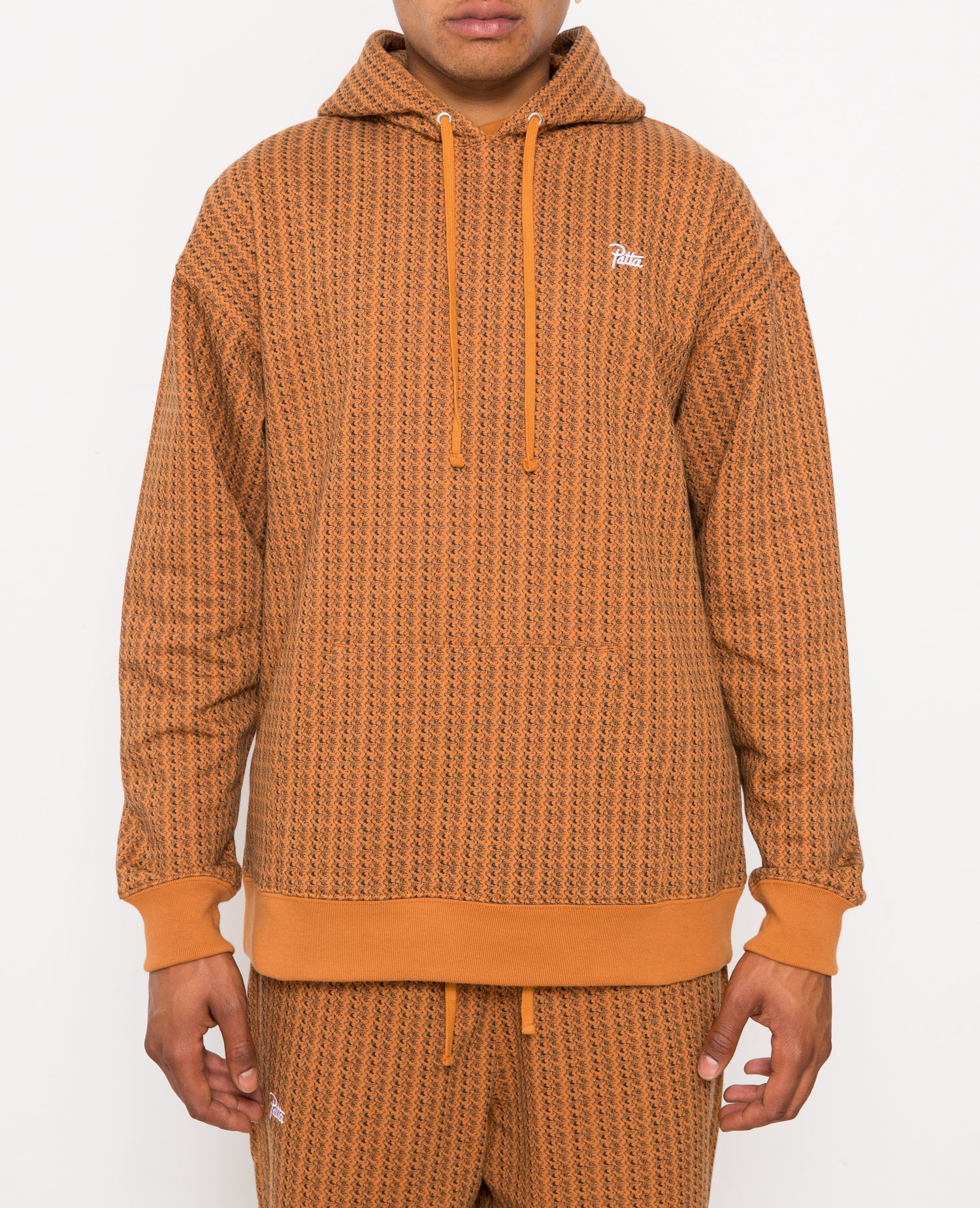 Patta Wave One Allover Print Hooded Sweater (Monarch)